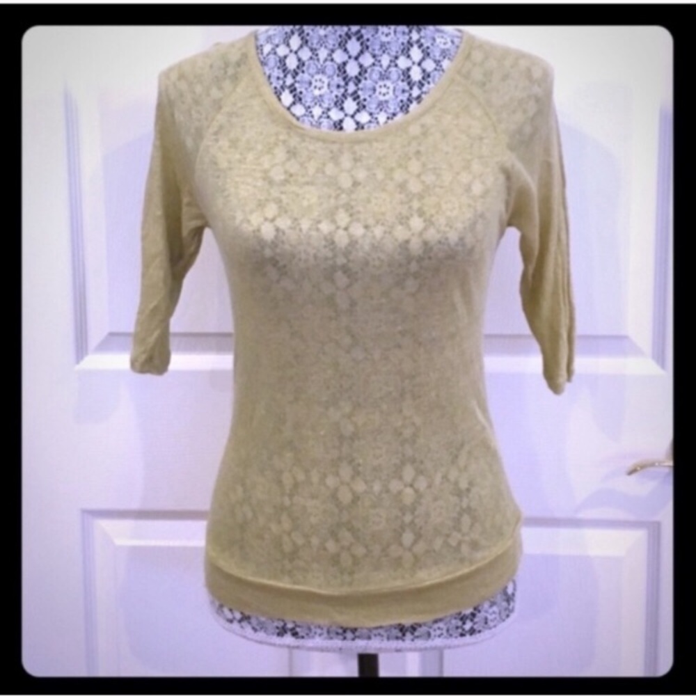 Madewell Sheer Linen Metallic Foil Sweater